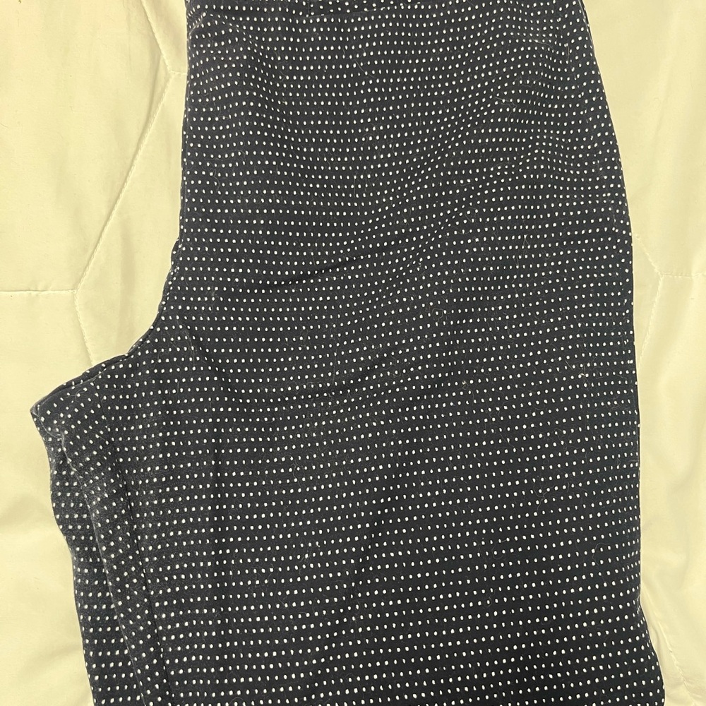 Talbots Navy and White Polka Dot Chatham pants